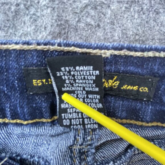 Southpole Jean Shorts Womens 7 Blue Butterfly Embroidered Cuffed Y2K 90s Stretch - Picture 9 of 9